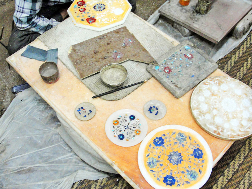 Índia - Jaipur - Arte em mármore - Parchin kari